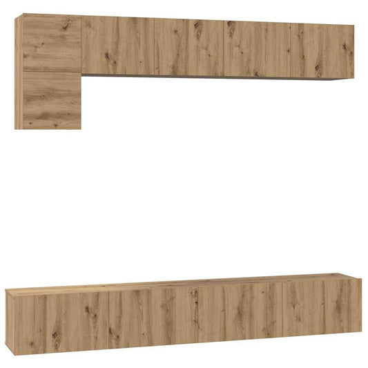 TV-Schrank-Set 5 pcs Eiche handwerklich 100 x 30 x 30 cm