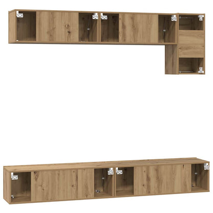 TV-Schrank-Set 5 pcs Eiche handwerklich 100 x 30 x 30 cm