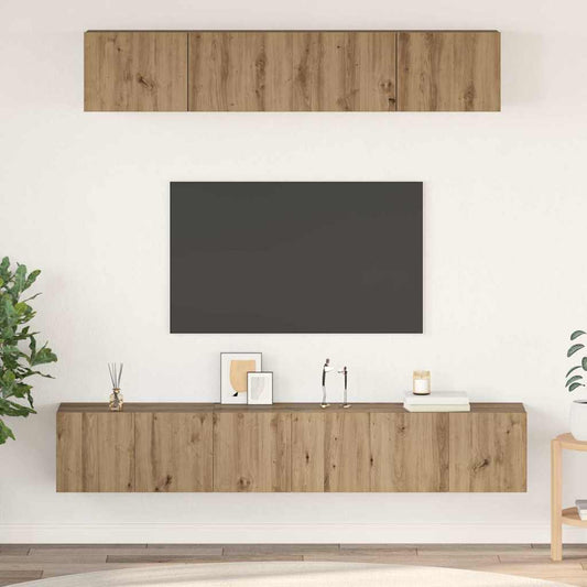 TV-Schrank-Set 5 pcs Eiche handwerklich 100 x 30 x 30 cm