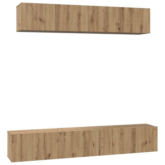 TV-Schrank-Set 5 pcs Eiche handwerklich 100 x 30 x 30 cm