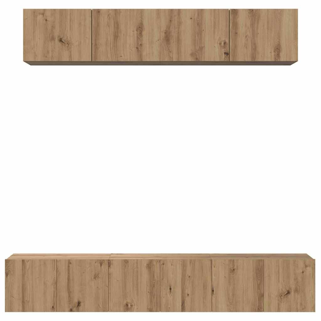 TV-Schrank-Set 5 pcs Eiche handwerklich 100 x 30 x 30 cm