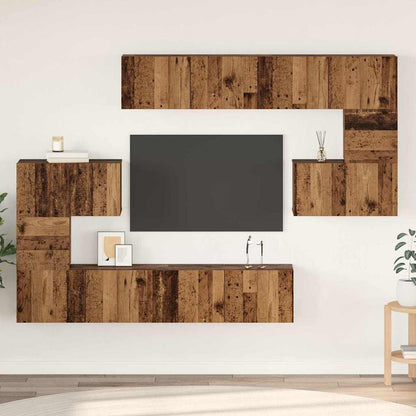 TV-Schrank-Set 8 pcs Altholz 80 x 30 x 30 cm Holzwerkstoff