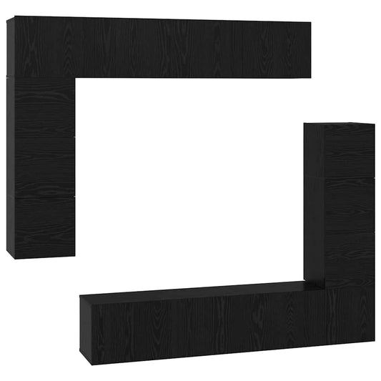 TV-Schrank-Set 8 pcs Schwarze Eiche 80 x 30 x 30 cm