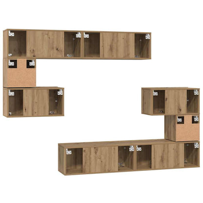 TV-Schrank-Set 8 pcs Eiche handwerklich 80 x 30 x 30 cm
