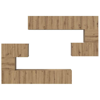 TV-Schrank-Set 8 pcs Eiche handwerklich 80 x 30 x 30 cm