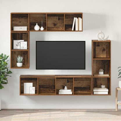 TV-Schrank-Set 4 pcs Altholz 37 x 37 x 142,5 cm Holzwerkstoff