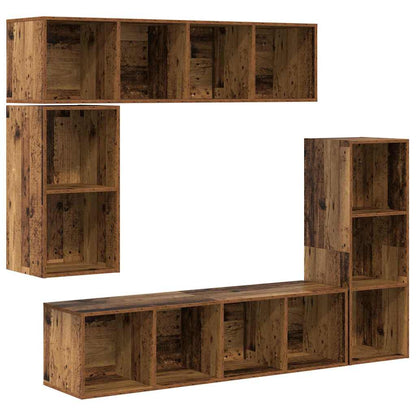TV-Schrank-Set 4 pcs Altholz 37 x 37 x 142,5 cm Holzwerkstoff