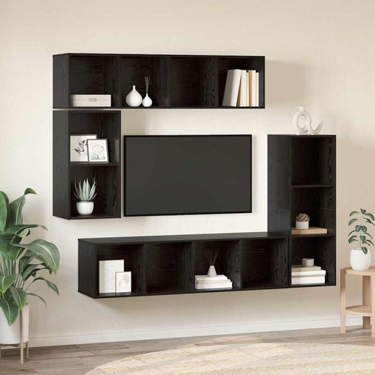 TV-Schrank-Set 4 pcs Schwarze Eiche 37 x 37 x 142,5 cm
