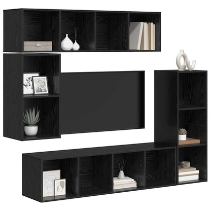 TV-Schrank-Set 4 pcs Schwarze Eiche 37 x 37 x 142,5 cm