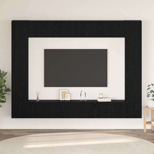 TV-Schrank-Set 10 pcs Schwarze Eiche Mittel 30,5 x 30 x 90 cm