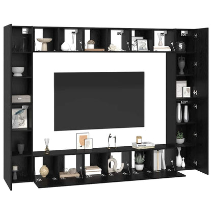TV-Schrank-Set 10 pcs Schwarze Eiche Mittel 30,5 x 30 x 90 cm