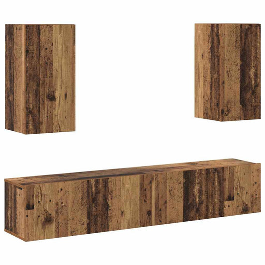 TV-Schrank-Set 4 pcs Altholz 80 x 30 x 30 cm Holzwerkstoff