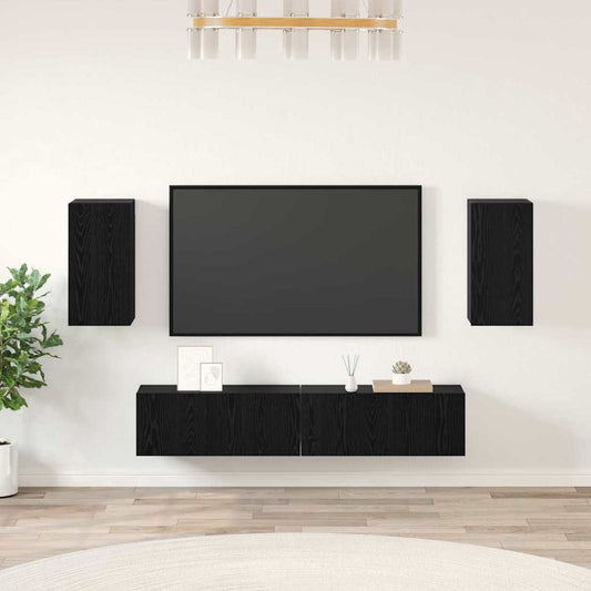 TV-Schrank-Set 4 pcs Schwarze Eiche 80 x 30 x 30 cm