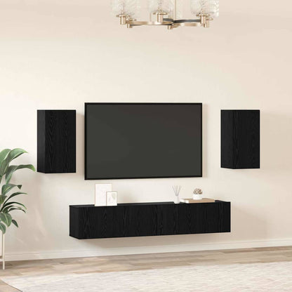 TV-Schrank-Set 4 pcs Schwarze Eiche 80 x 30 x 30 cm