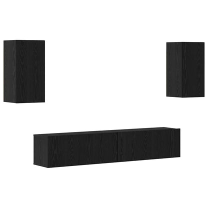 TV-Schrank-Set 4 pcs Schwarze Eiche 80 x 30 x 30 cm