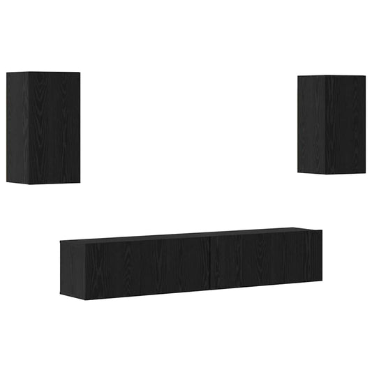 TV-Schrank-Set 4 pcs Schwarze Eiche 80 x 30 x 30 cm
