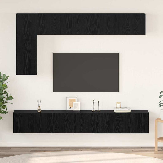 TV-Schrank-Set 6 pcs Schwarze Eiche 30,5 x 30 x 90 cm