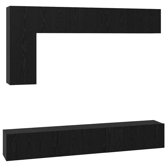 TV-Schrank-Set 6 pcs Schwarze Eiche 30,5 x 30 x 90 cm
