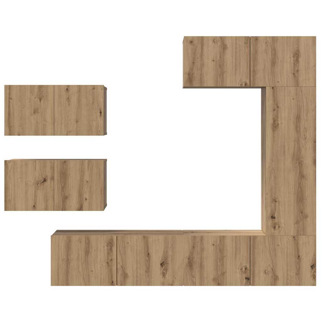 TV-Schrank-Set 6 pcs Eiche handwerklich 30,5 x 30 x 90 cm