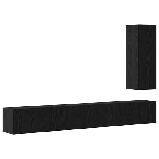 TV-Schrank-Set 4 pcs Schwarze Eiche 30,5 x 30 x 90 cm
