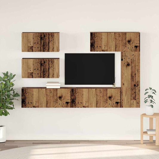 TV-Schrank-Set 6 pcs Altholz 30,5 x 30 x 90 cm Holzwerkstoff