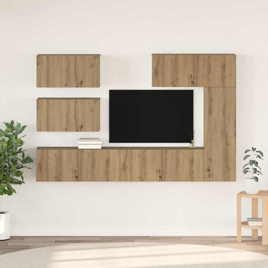 TV-Schrank-Set 6 pcs Eiche handwerklich 30,5 x 30 x 90 cm