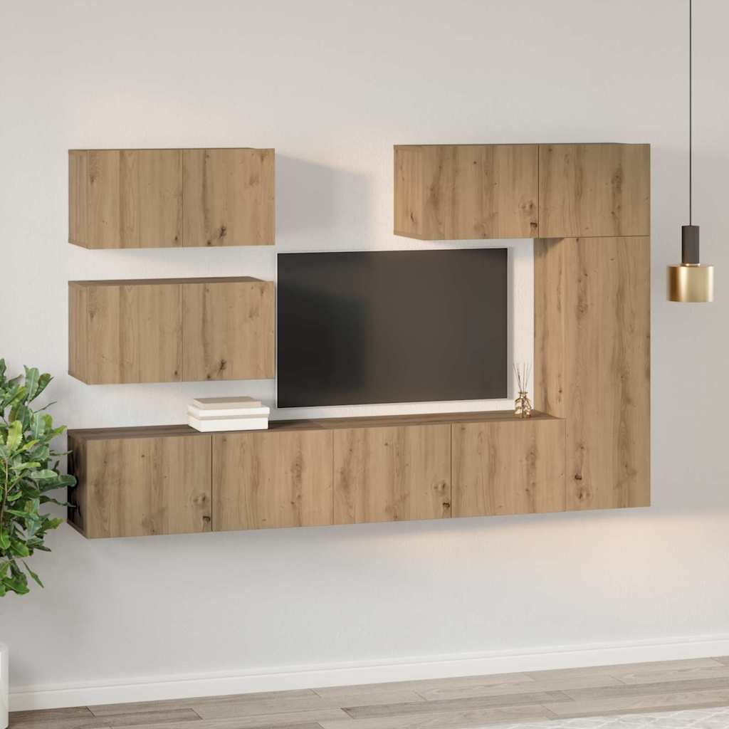 TV-Schrank-Set 6 pcs Eiche handwerklich 30,5 x 30 x 90 cm
