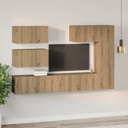 TV-Schrank-Set 6 pcs Eiche handwerklich 30,5 x 30 x 90 cm