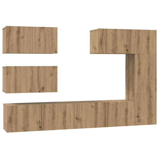 TV-Schrank-Set 6 pcs Eiche handwerklich 30,5 x 30 x 90 cm