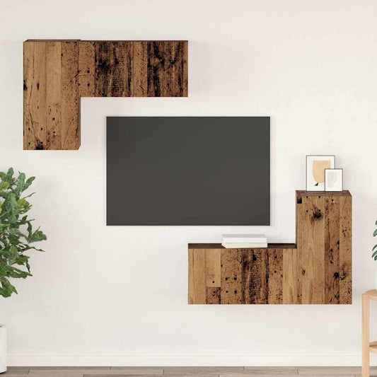 TV-Schrank-Set 4 pcs Altholz 60 x 30 x 30 cm Holzwerkstoff