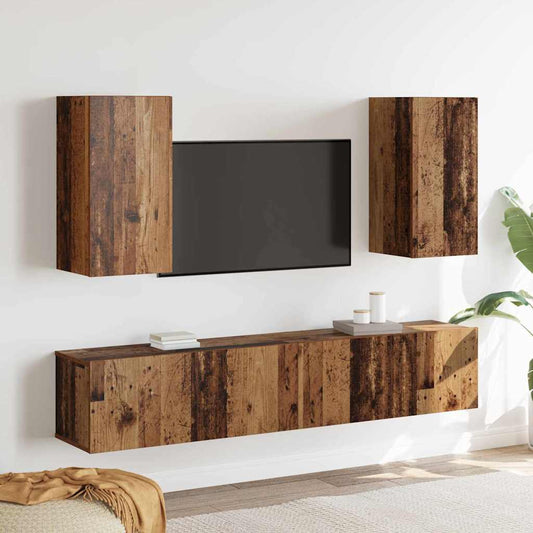 TV-Schrank-Set 4 pcs Altholz 160 x 30 x 30 cm Holzwerkstoff