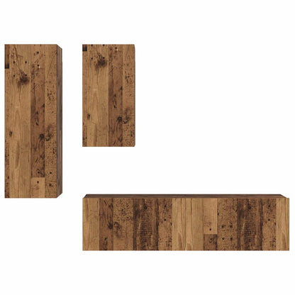 TV-Schrank-Set 4 pcs Altholz 30,5 x 30 x 90 cm Holzwerkstoff