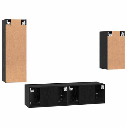 TV-Schrank-Set 4 pcs Schwarze Eiche 30,5 x 30 x 90 cm