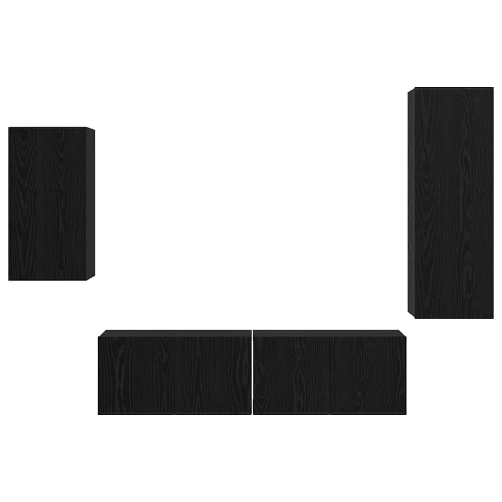 TV-Schrank-Set 4 pcs Schwarze Eiche 30,5 x 30 x 90 cm