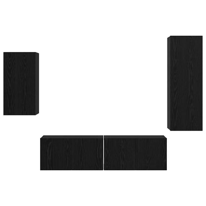 TV-Schrank-Set 4 pcs Schwarze Eiche 30,5 x 30 x 90 cm