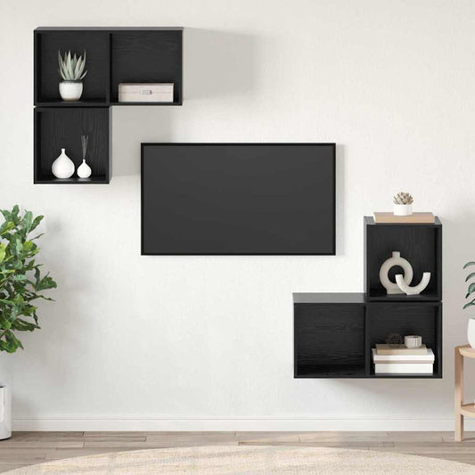 TV-Schrank-Set 4 pcs Schwarze Eiche 37 x 37 x 72 cm