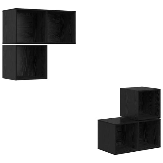 TV-Schrank-Set 4 pcs Schwarze Eiche 37 x 37 x 72 cm