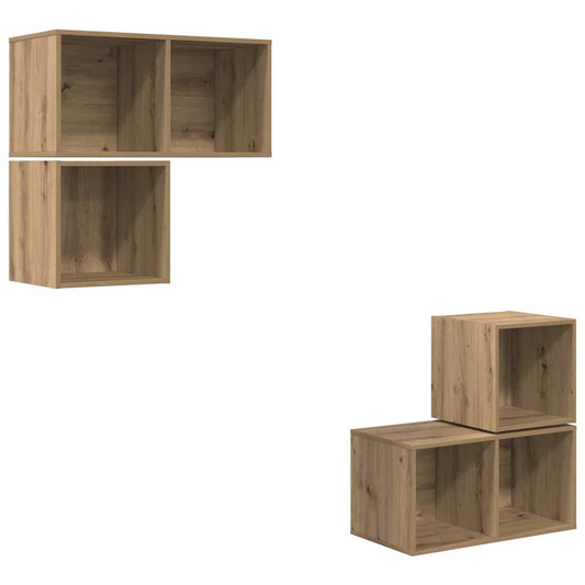 TV-Schrank-Set 4 pcs Eiche handwerklich 37 x 37 x 72 cm