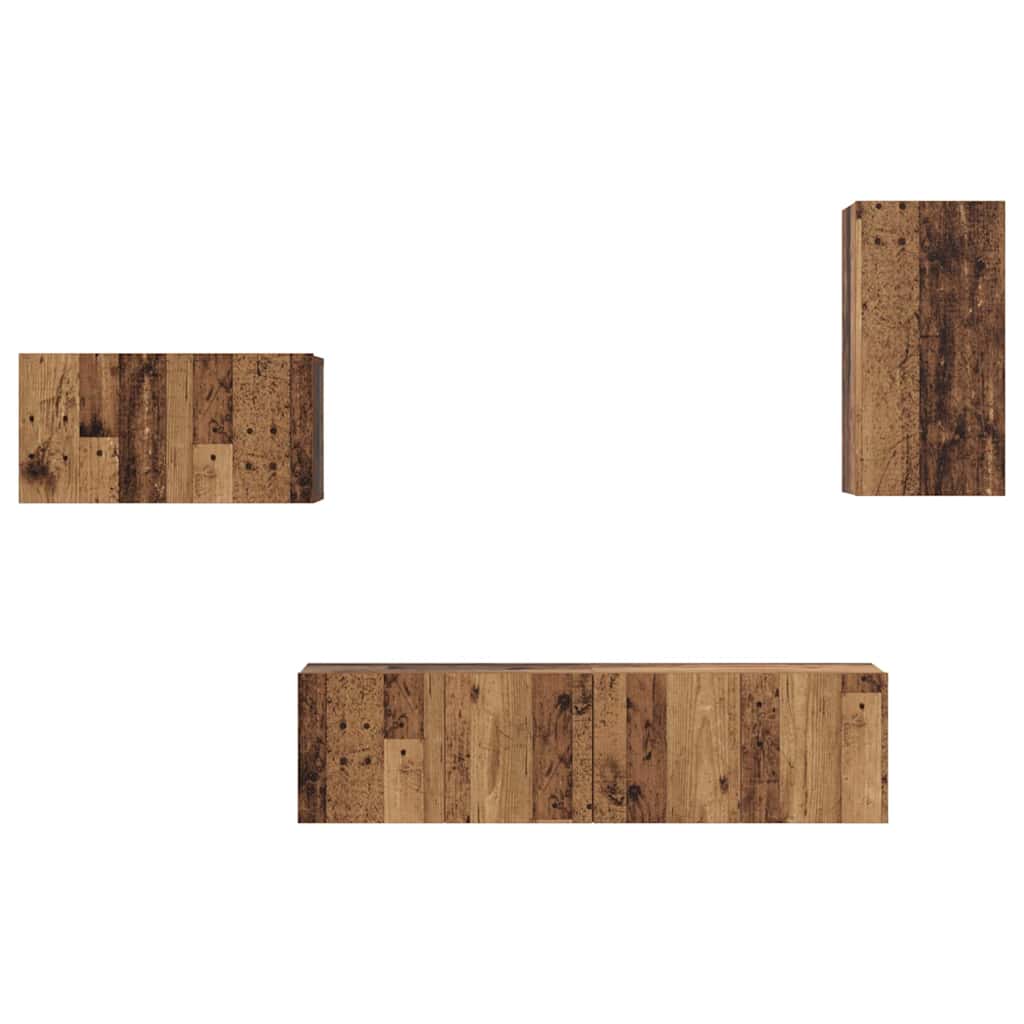 TV-Schrank-Set 4 pcs Altholz 30,5 x 30 x 60 cm Holzwerkstoff