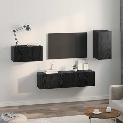 TV-Schrank-Set 4 pcs Schwarze Eiche 30,5 x 30 x 60 cm