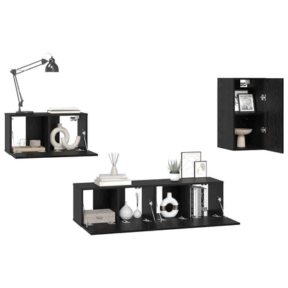 TV-Schrank-Set 4 pcs Schwarze Eiche 30,5 x 30 x 60 cm
