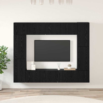 TV-Schrank-Set 8 pcs Schwarze Eiche 80 x 30 x 30 cm