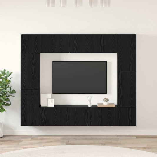 TV-Schrank-Set 8 pcs Schwarze Eiche 80 x 30 x 30 cm