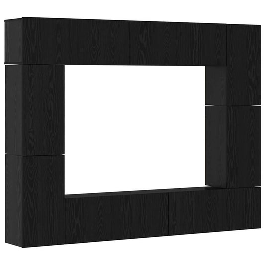 TV-Schrank-Set 8 pcs Schwarze Eiche 80 x 30 x 30 cm