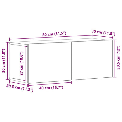 TV-Schrank-Set 8 pcs Schwarze Eiche 80 x 30 x 30 cm
