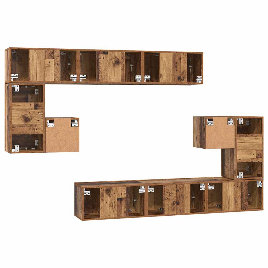 TV-Schrank-Set 10 pcs Altholz 60 x 30 x 30 cm Holzwerkstoff