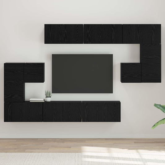 TV-Schrank-Set 10 pcs Schwarze Eiche 60 x 30 x 30 cm