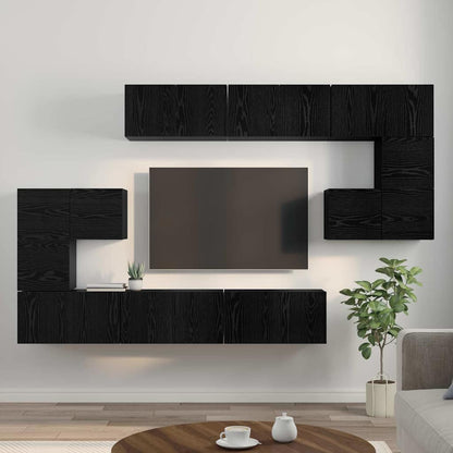 TV-Schrank-Set 10 pcs Schwarze Eiche 60 x 30 x 30 cm