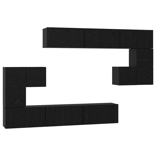 TV-Schrank-Set 10 pcs Schwarze Eiche 60 x 30 x 30 cm