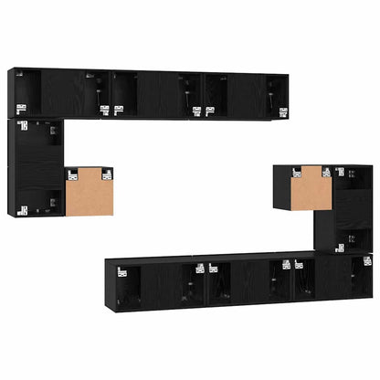 TV-Schrank-Set 10 pcs Schwarze Eiche 60 x 30 x 30 cm